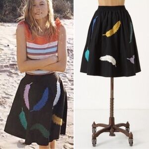 Anthropologie Yarn Plumes Feather Skirt
